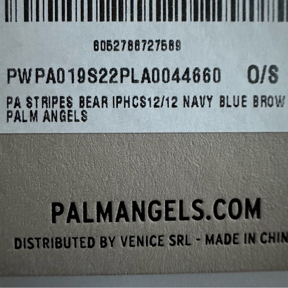 PALM ANGELS STRIPES BEAR IPHCS12/12 - Picture 2 of 3